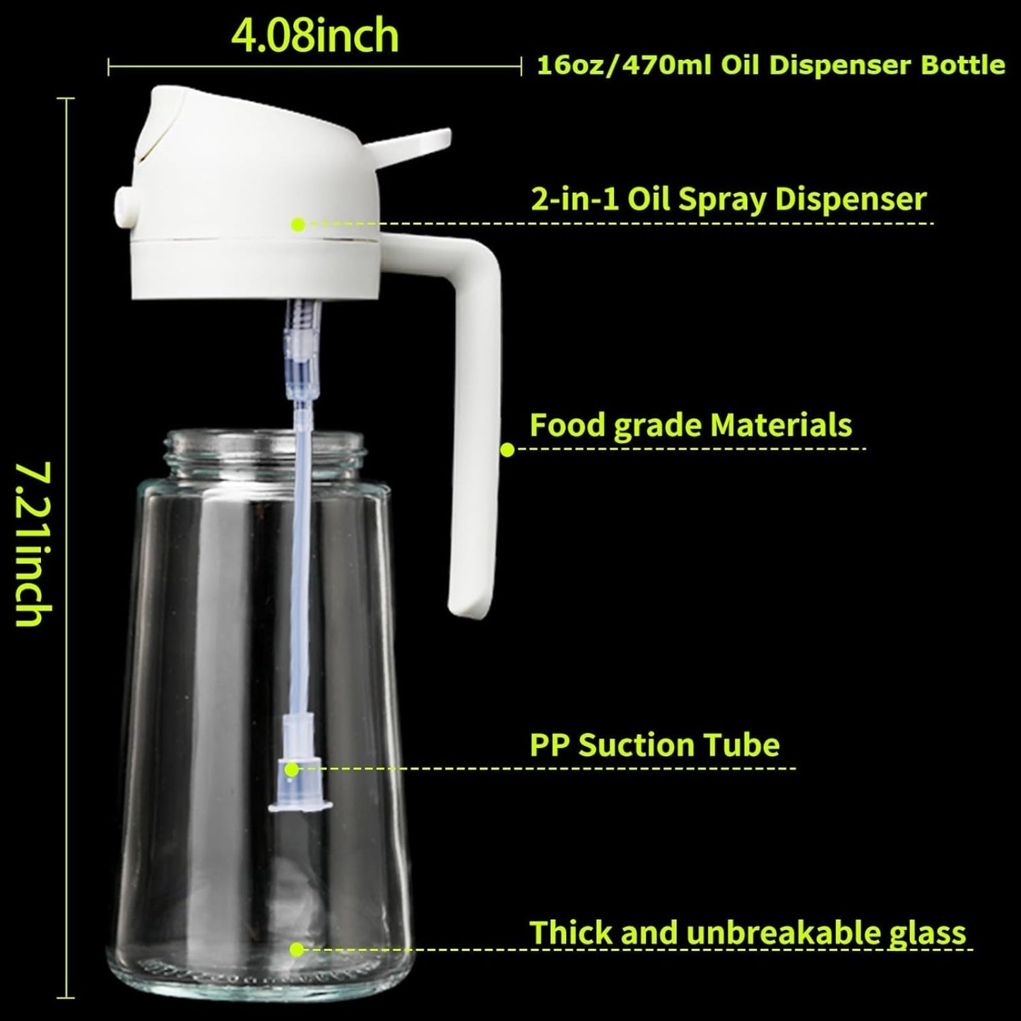 Dual-Function Oil Pourer Bottle for Nutritious Cooking