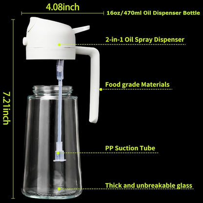 Dual-Function Oil Pourer Bottle for Nutritious Cooking