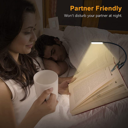 9 LED USB Rechargeable Clip-On Reading Light - Eye-Friendly, Dimmable