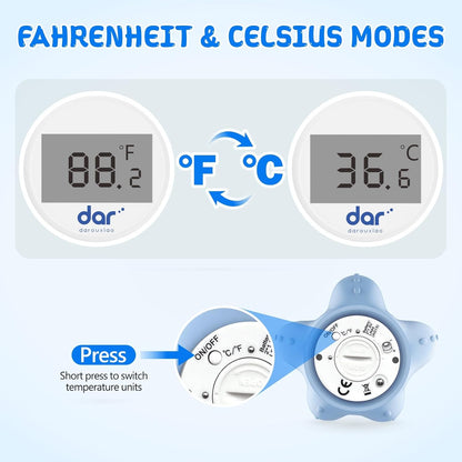 Digital Baby Bath Thermometer with 3 Color Display and Temperature Alert