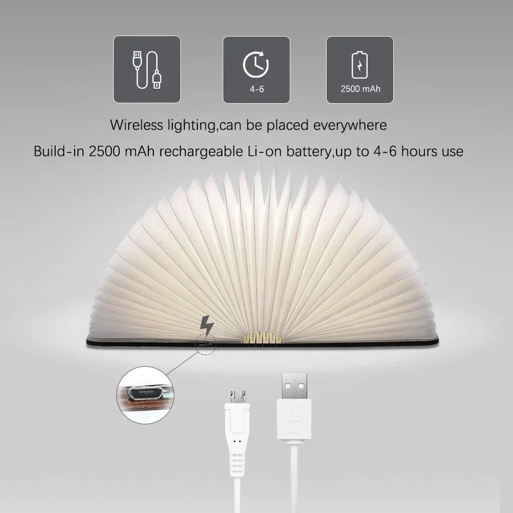 Touch-Control Ambient Light - LED Table Lamp in Book Design