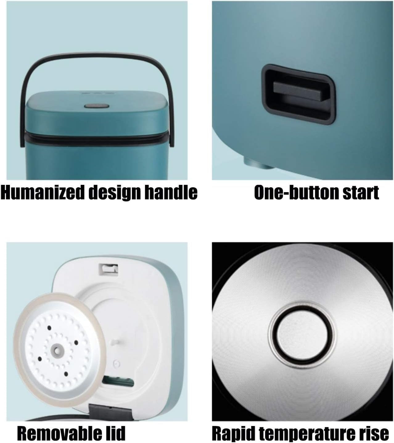 Compact 1.2L Rice Cooker with Steamer and One-Touch Control