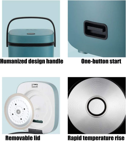 Compact 1.2L Rice Cooker with Steamer and One-Touch Control