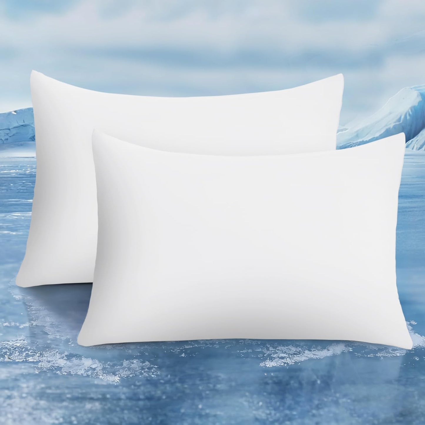 Cooling White Pillowcases Set of 2 - Silky Soft Q-Max 0.5