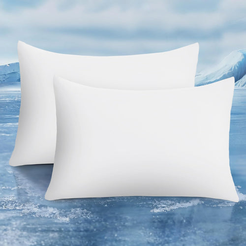 Cooling White Pillowcases Set of 2 - Silky Soft Q-Max 0.5