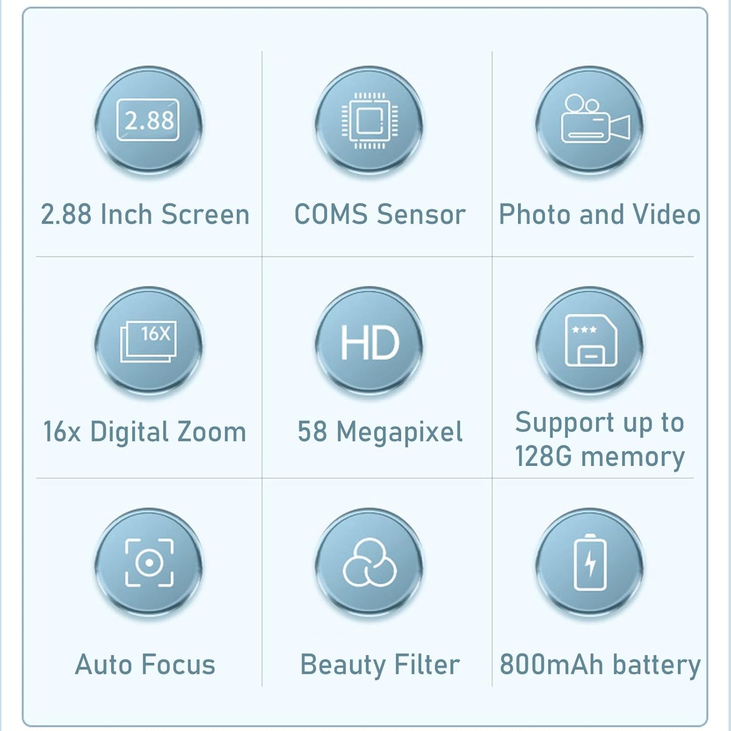 Digital Camera Compact Design with 4K Resolution