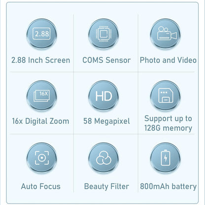 Digital Camera Compact Design with 4K Resolution