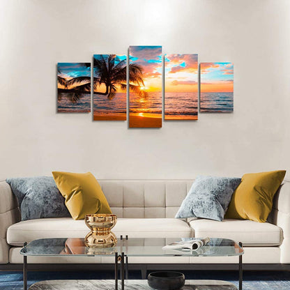 Serene Coastal Escape - 5 Panel Canvas Art Set