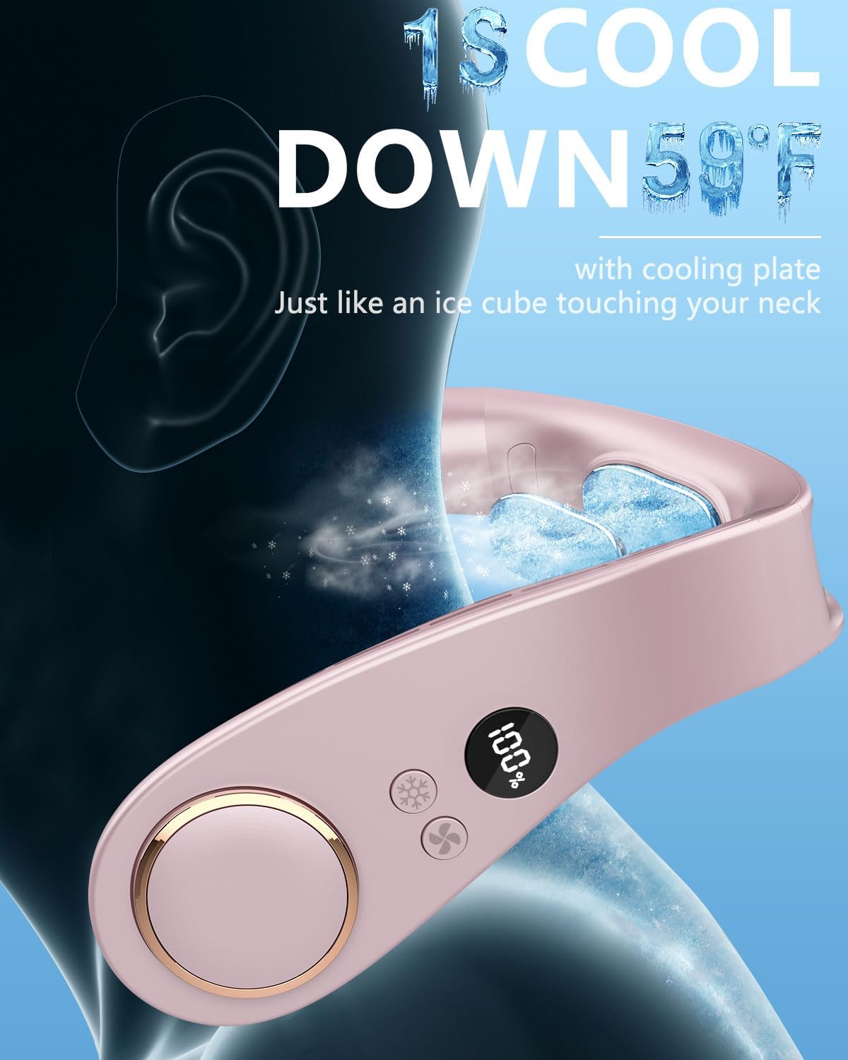 Bladeless Neck Fan with Cooling Plate and LED Display – Neck Cooler Pro