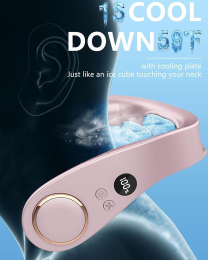 Bladeless Neck Fan with Cooling Plate and LED Display – Neck Cooler Pro