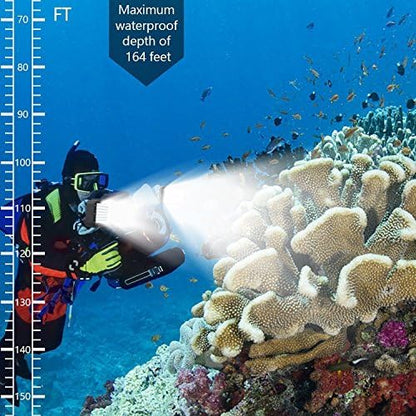AquaBeam Pro Underwater LED Light - 84 High-Power Dimmable LEDs, Waterproof to 164ft for Action Cameras