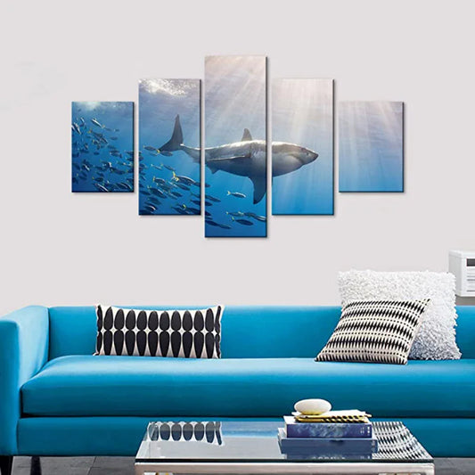 Dynamic 5-Piece Ocean Life Canvas Art Set