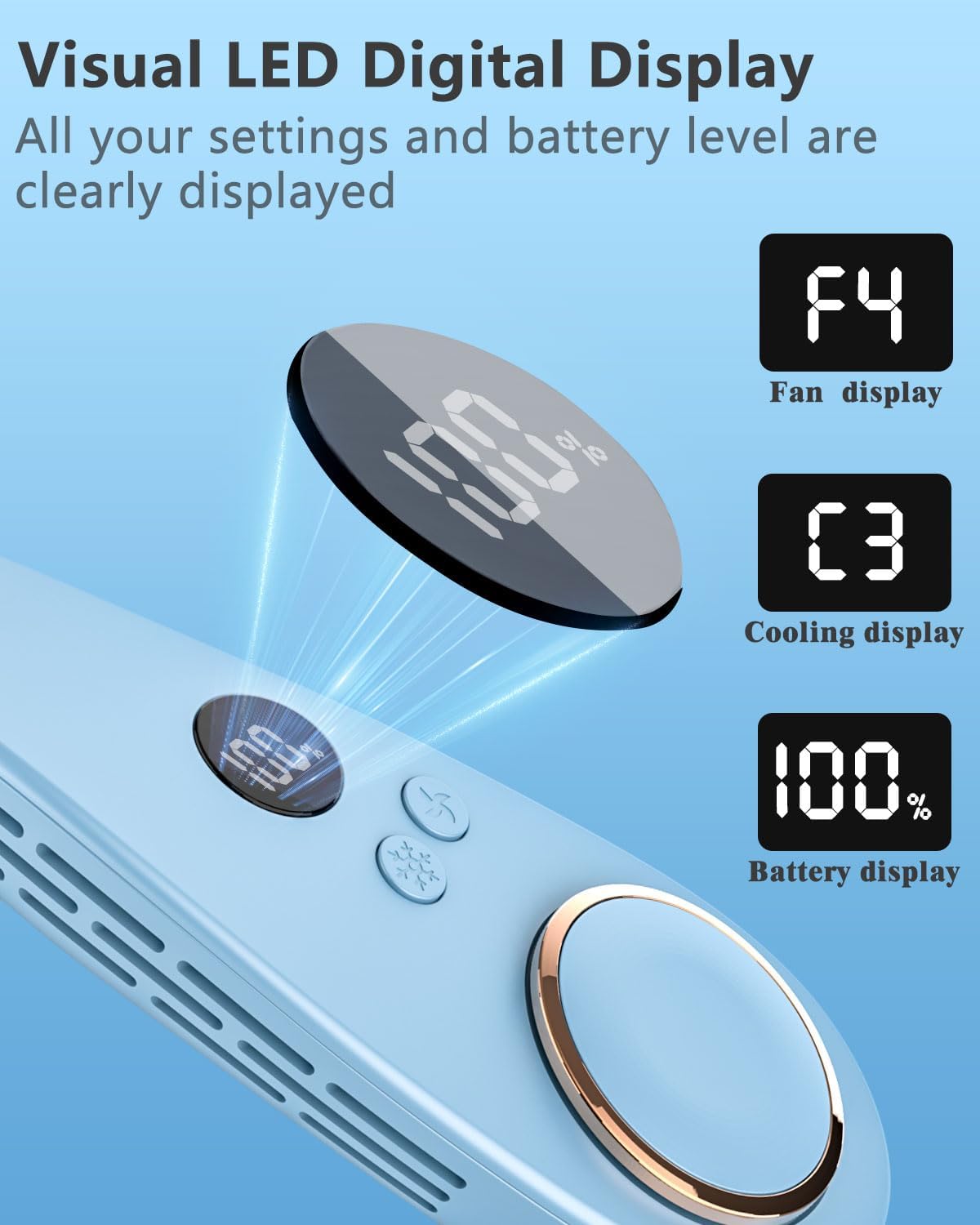 Bladeless Neck Fan with Cooling Plate and LED Display – Neck Cooler Pro