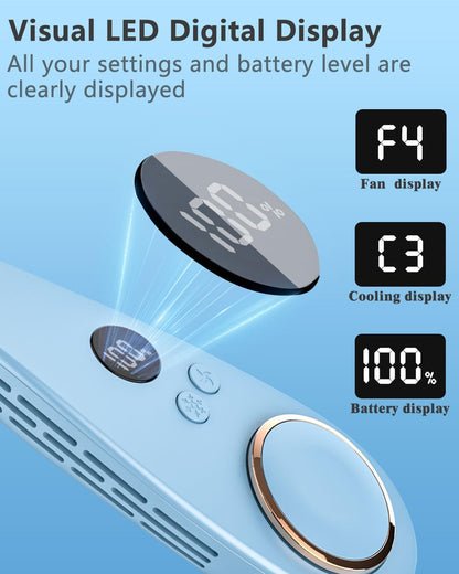 Bladeless Neck Fan with Cooling Plate and LED Display – Neck Cooler Pro