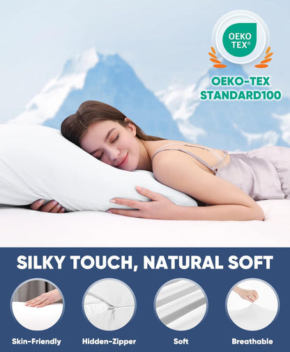 Cooling White Pillowcases Set of 2 - Silky Soft Q-Max 0.5
