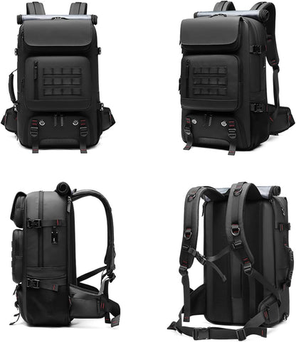 Waterproof 50L Travel Backpack featuring Shoe Storage and USB Port