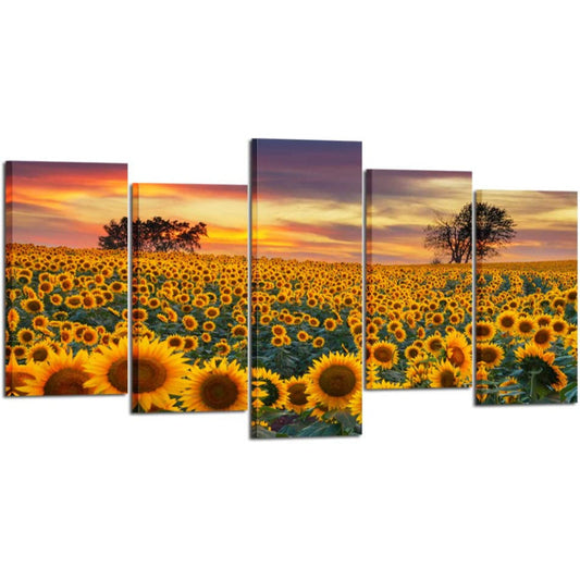 5-Piece Bright Blooms Canvas Art Set for Home Décor