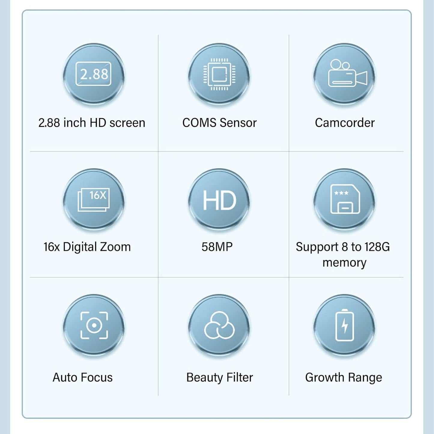 Digital Camera Compact Design with 4K Resolution