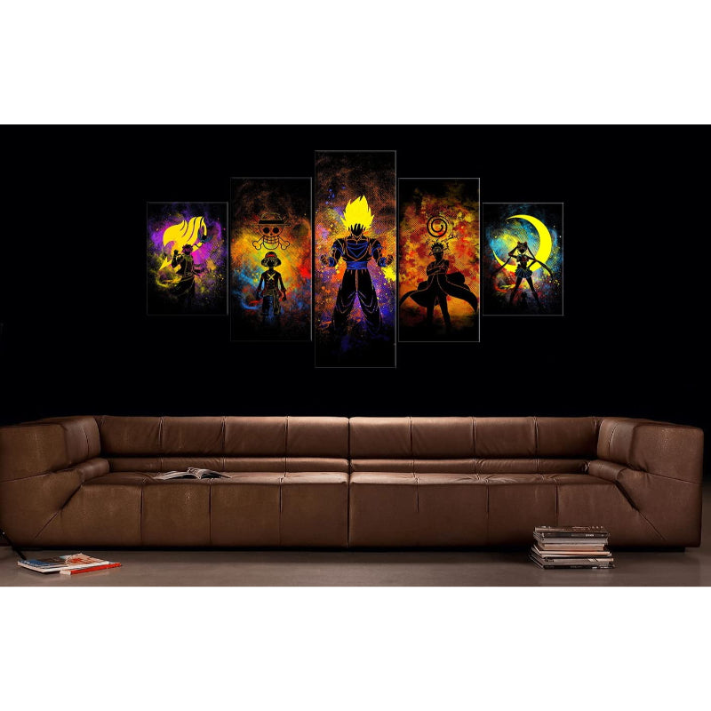 Stunning 5-Piece Canvas Set for Anime Lovers