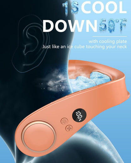 Bladeless Neck Fan with Cooling Plate and LED Display – Neck Cooler Pro