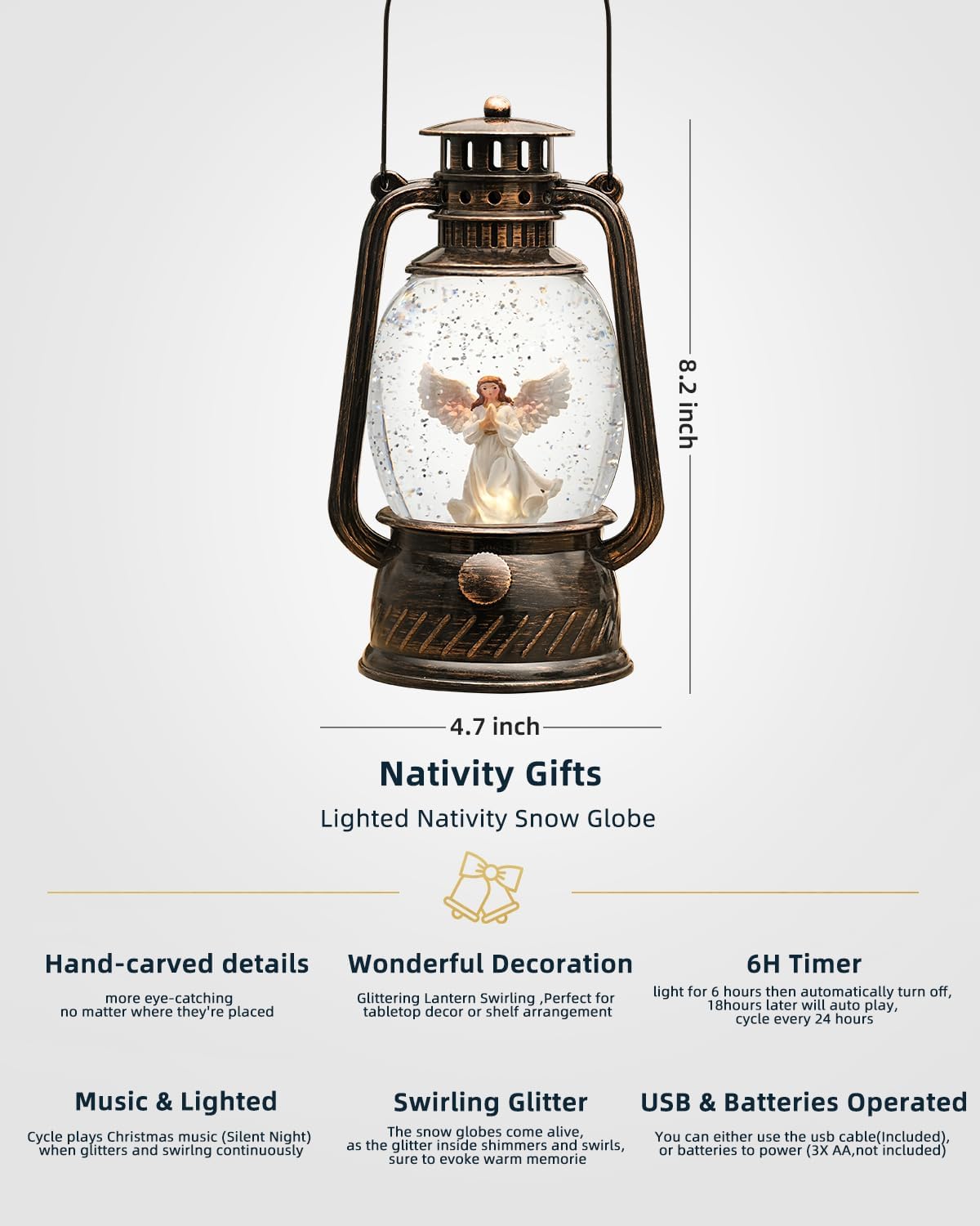 Decorative Autumn Lamp with Pumpkins – Warm LED Light & 6-Hour Timer