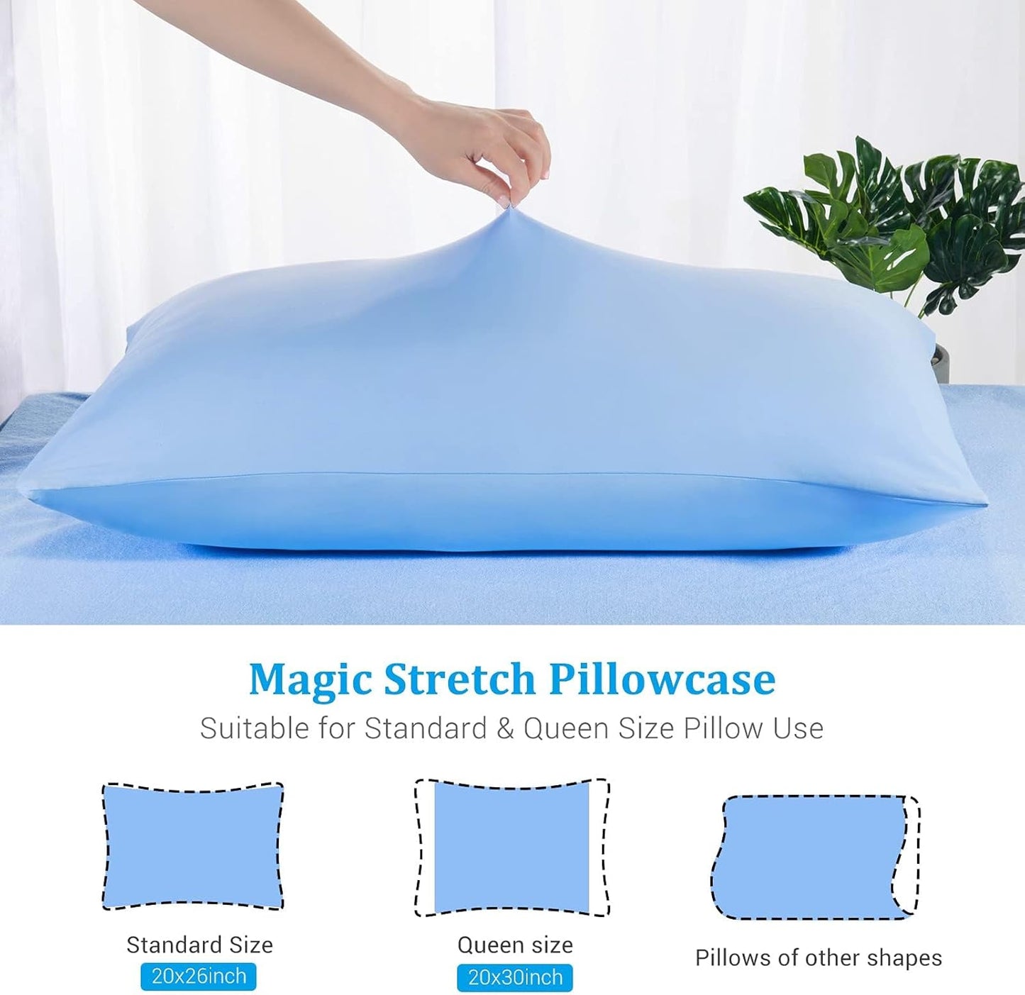 Cooling Blue Pillowcases Set of 2 – Silky Soft Q-Max 0.5