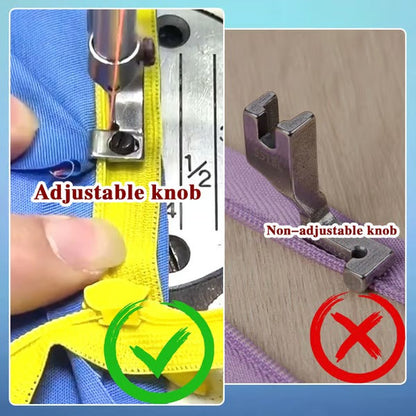 Adjustable Zip Foot for Seamless Stitching on Sizes 3 & 5
