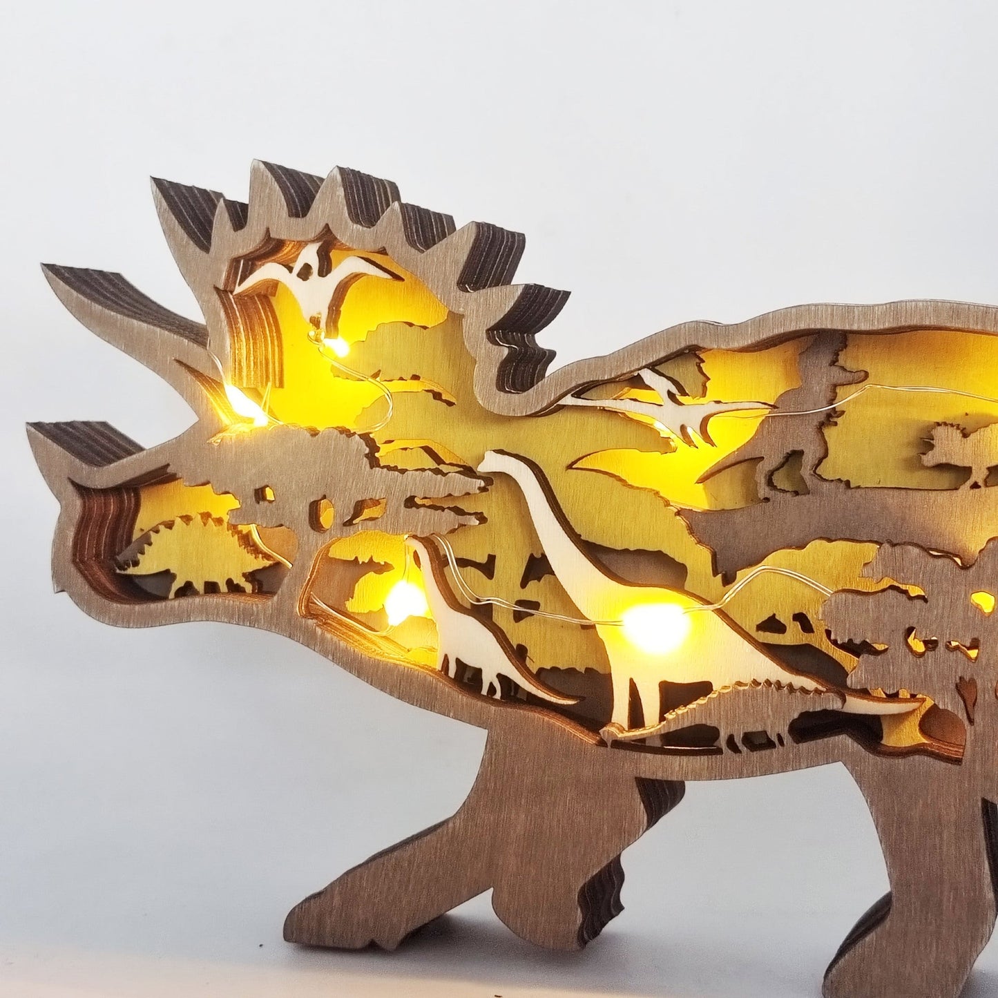 Hand-Carved Wooden Forest Animal Decoration | Natural Elegance & Rustic Charm for Home