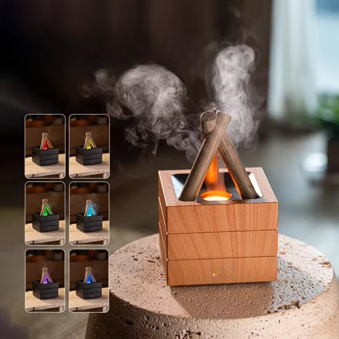 SerenityMist Diffuser with Flame Effect | Smart Ultrasonic Humidifier