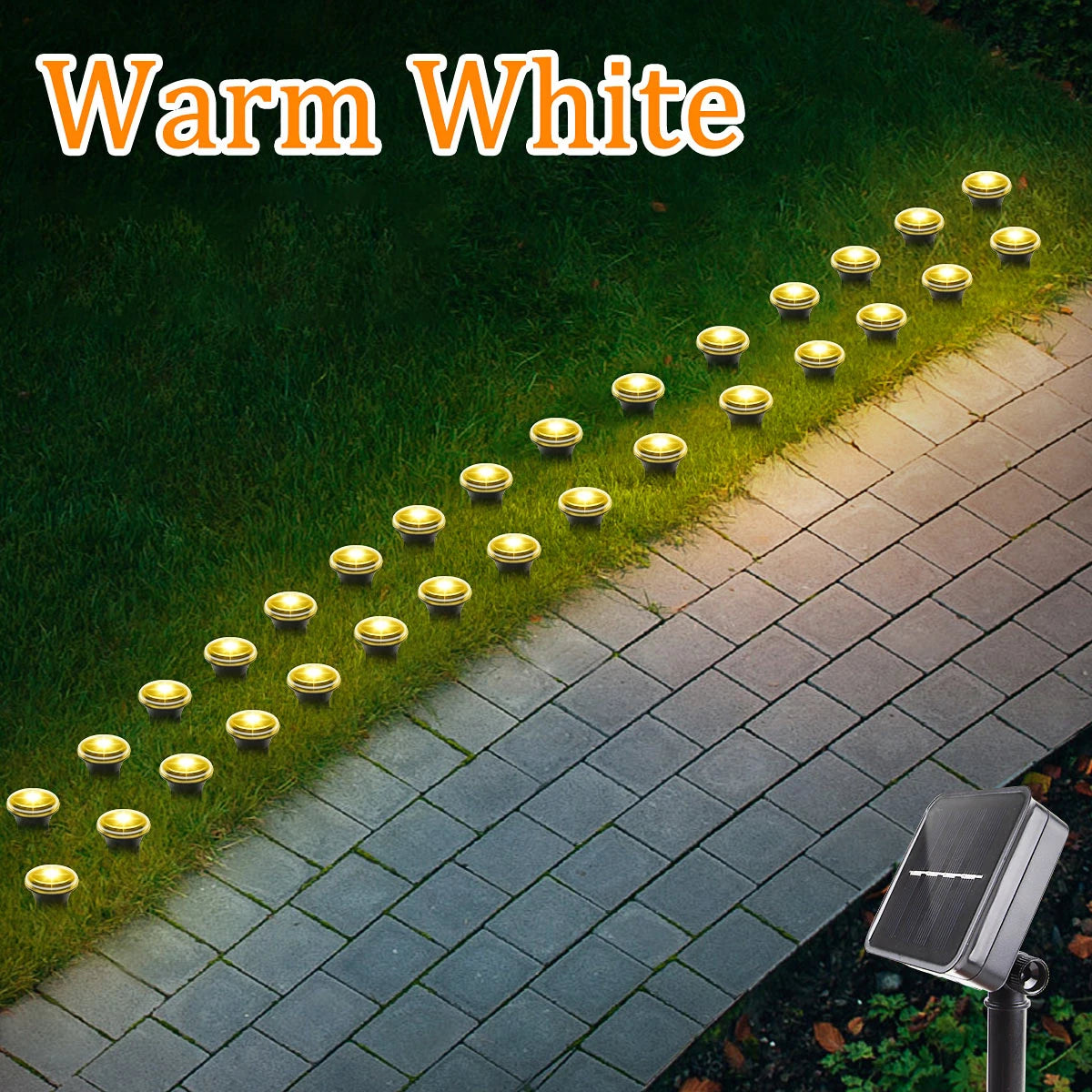 Solar LED Garden Path Lights | 15/30 LEDs | 8 Lighting Modes | IP65 Waterproof Outdoor Lamps