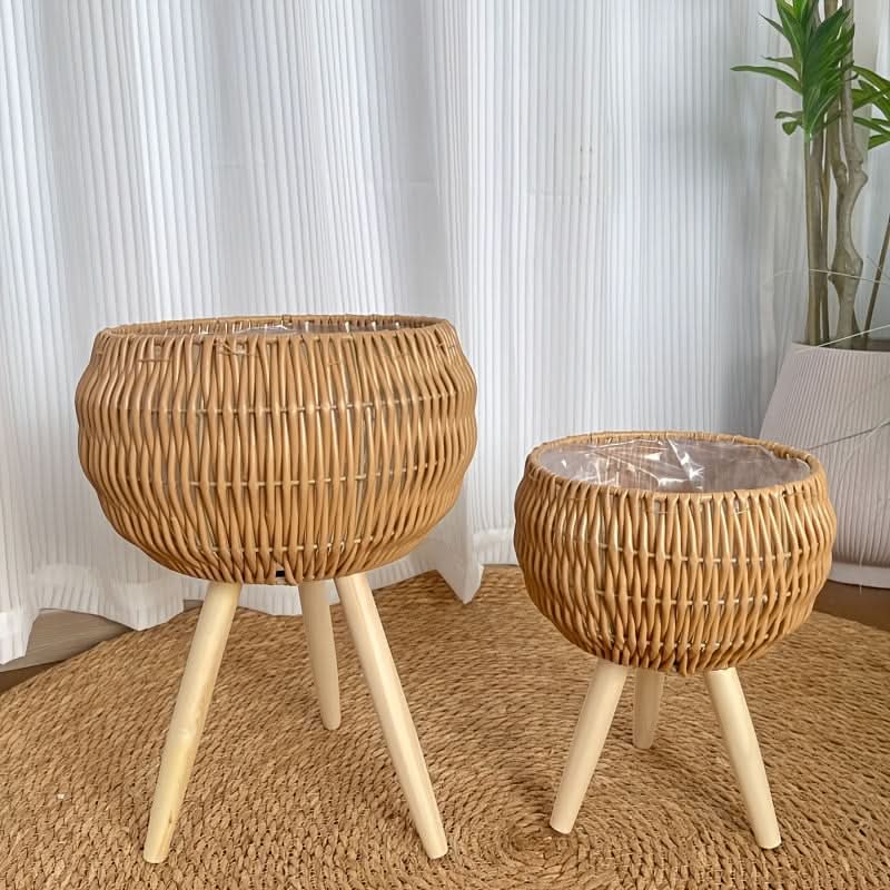 Indoor Boho Planter Basket Set for Stylish Greenery Decor