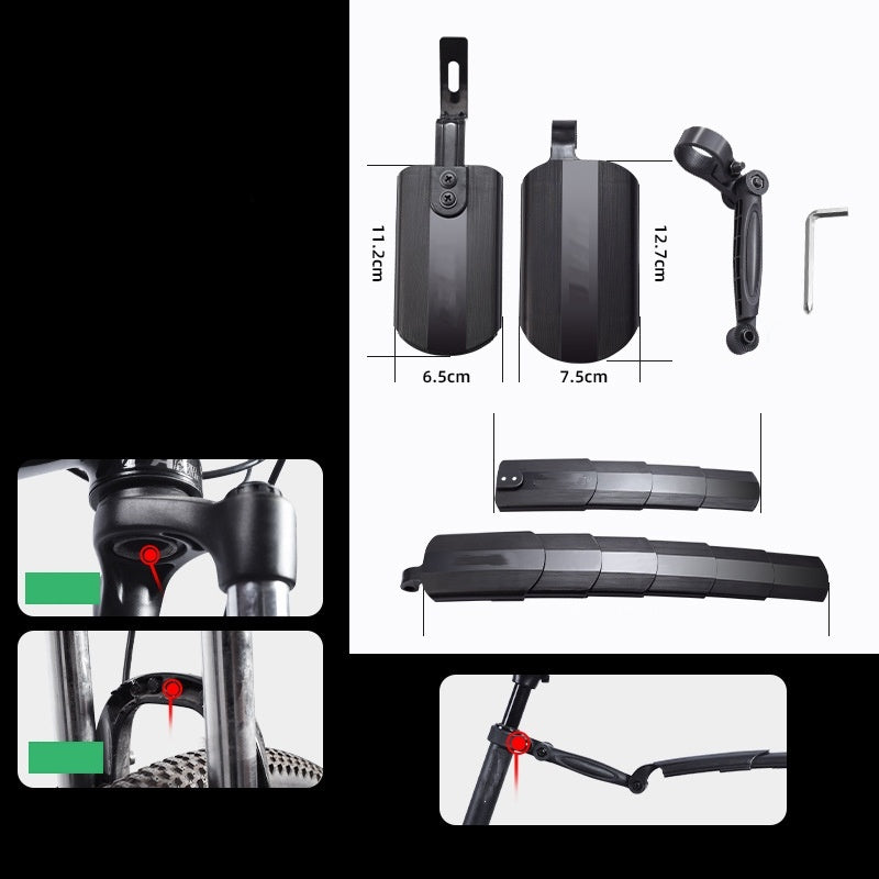 Adjustable Retractable Mudguard Set for Bicycles