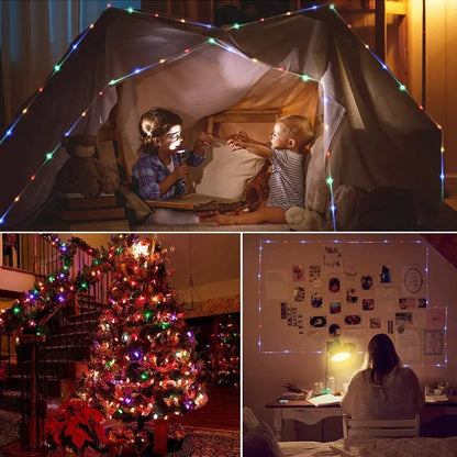 Solar-Powered Outdoor String Lights | 7–32 m Length | Waterproof | 8 Lighting Modes | Garden, Christmas & Party Decor