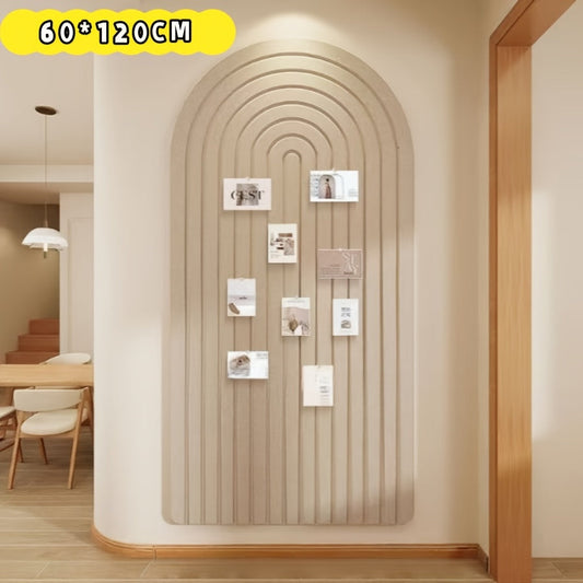 Large Curved Felt Bulletin Board – Self-Adhesive Wall Decor in Polyester
