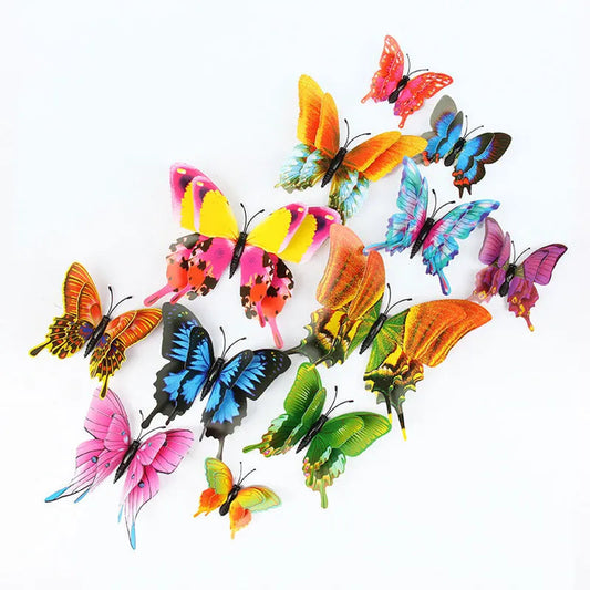 Magnetic 3D Butterfly Wall Stickers Set | 12 Pieces | Double Layered