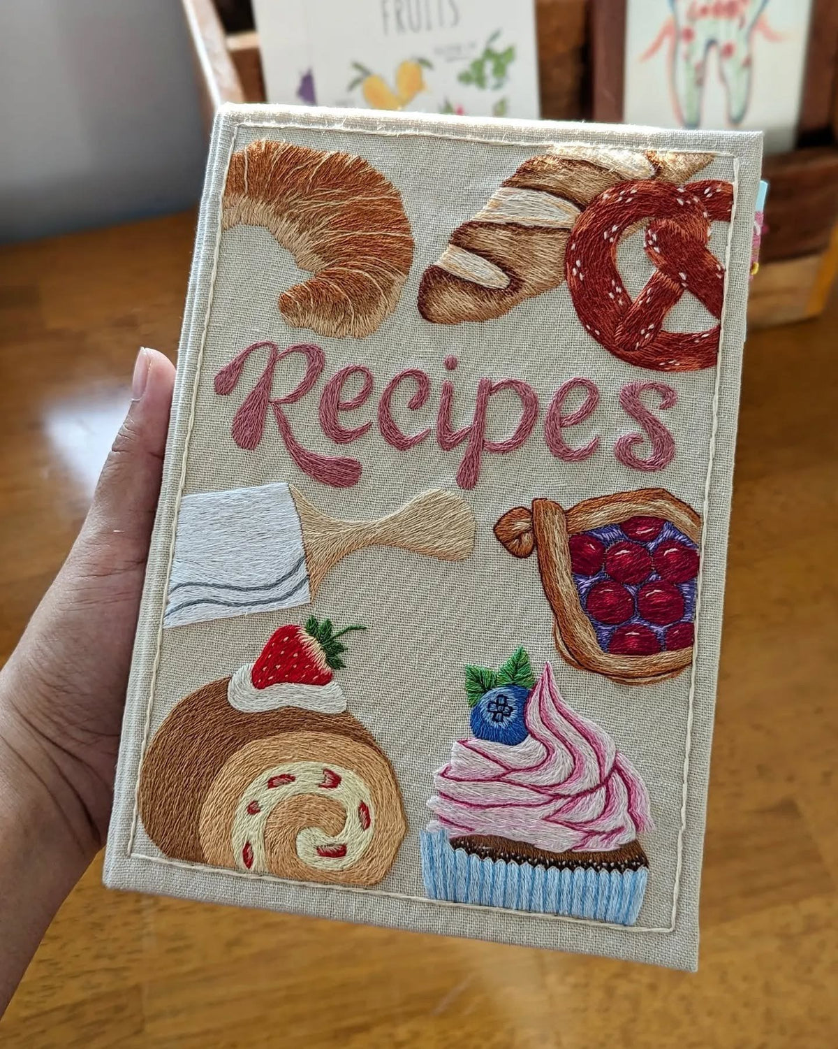 Custom Recipe Journal | Elegant Embroidered Cookbook
