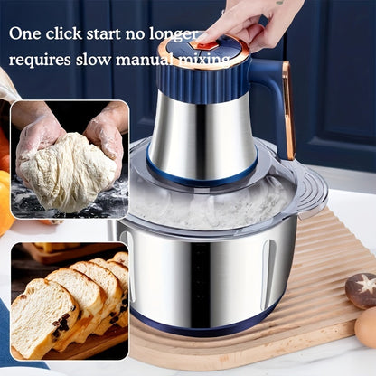 Stainless Steel Food Processor – High-Speed Meat Grinder & Vegetable Chopper (5L, 5000 RPM)