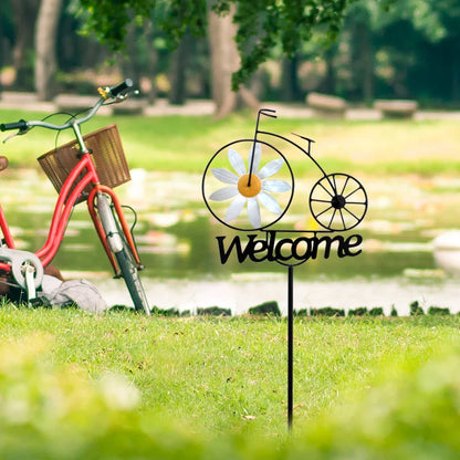 Metal Garden Windmill Daisy | Weather-Resistant | Yard and Lawn Decor