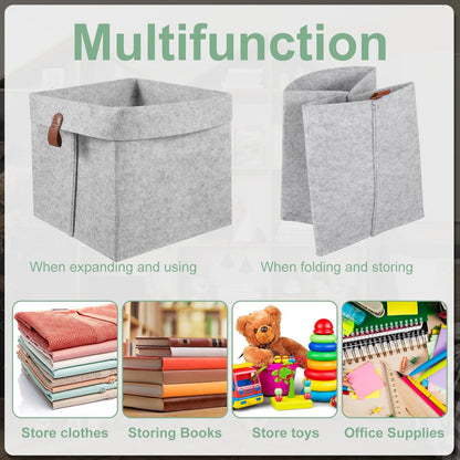 6-Piece Felt Storage Basket Set | 12L Foldable Organizers for Home & Closet