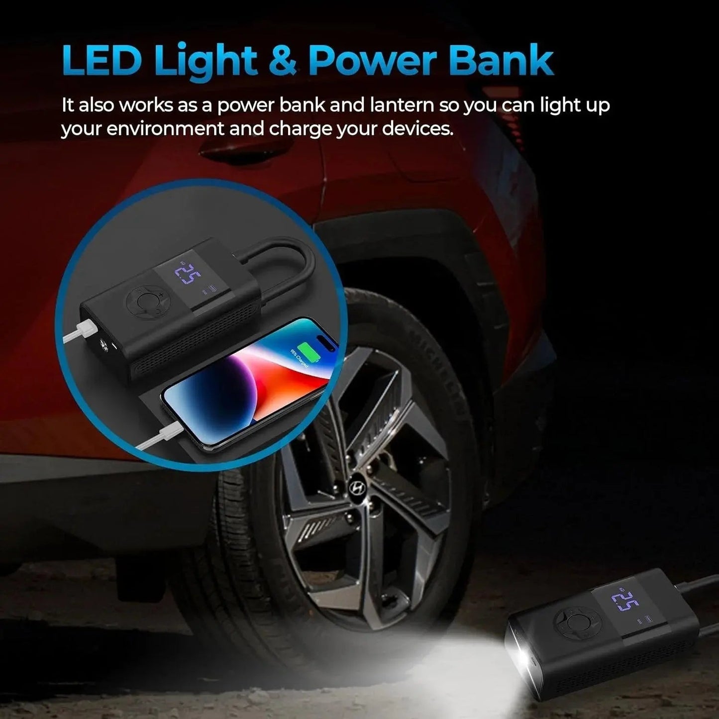 Portable Digital Tire Inflator with 150 PSI Battery Power