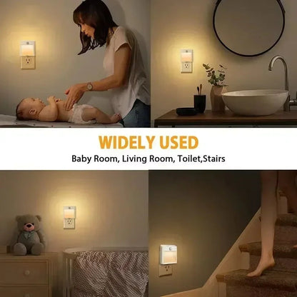 LED Night Light with Motion and Dusk Sensor – Dimmable, Energy Efficient for Bedroom, Hallway & Bathroom – EU Plug