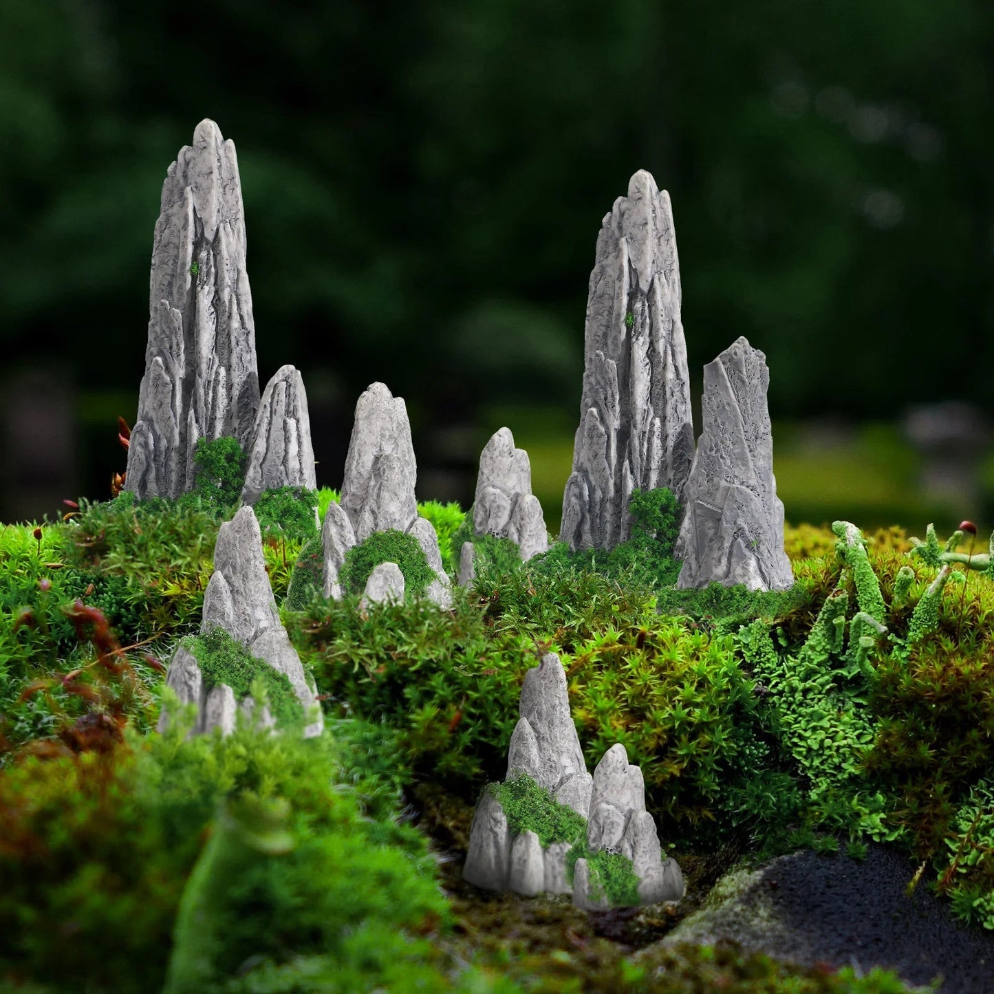 Miniature Rock Decorations Set - 8-Piece Resin Landscape & Desk Decor