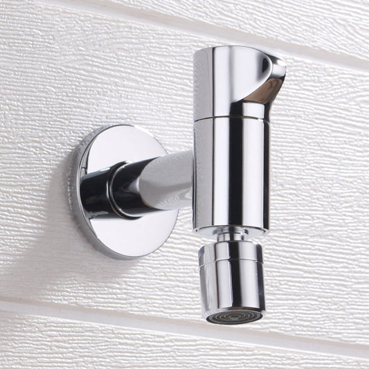 Modern Round Wall-Mounted Bathroom Faucet Handle in Solid Brass