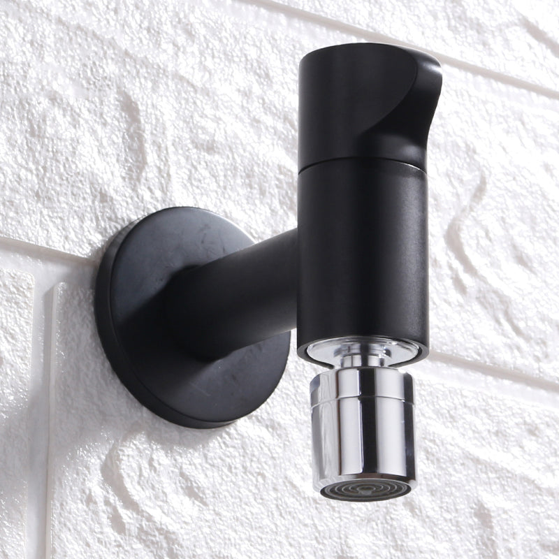 Modern Round Wall-Mounted Bathroom Faucet Handle in Solid Brass