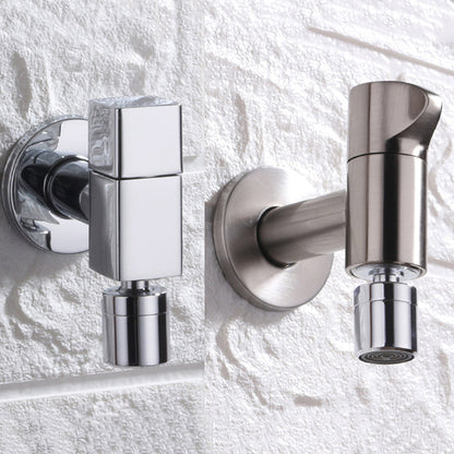 Modern Round Wall-Mounted Bathroom Faucet Handle in Solid Brass