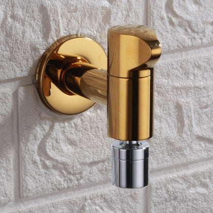 Modern Round Wall-Mounted Bathroom Faucet Handle in Solid Brass