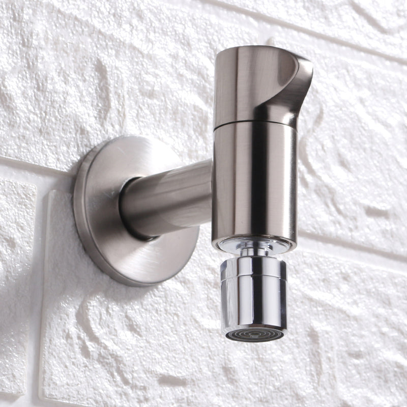 Modern Round Wall-Mounted Bathroom Faucet Handle in Solid Brass