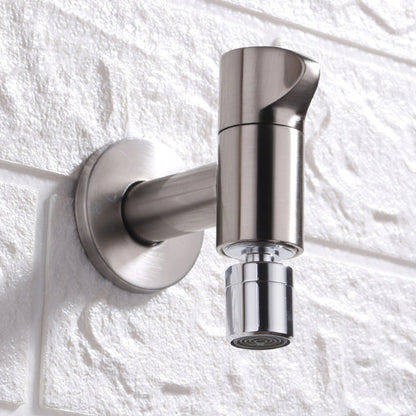 Modern Round Wall-Mounted Bathroom Faucet Handle in Solid Brass