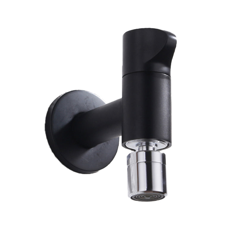 Modern Round Wall-Mounted Bathroom Faucet Handle in Solid Brass
