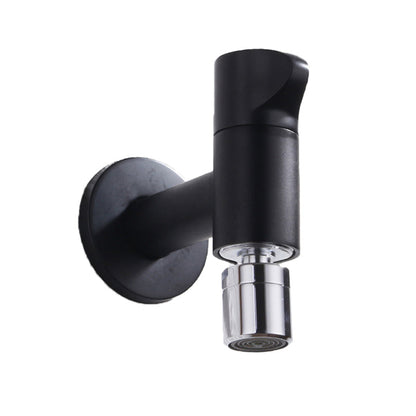 Modern Round Wall-Mounted Bathroom Faucet Handle in Solid Brass